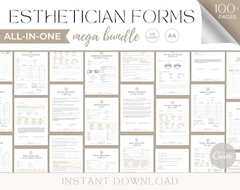 Esthetician Consent Forms, Esthetician Forms, Esthetician Forms Bundle, Facial Intake Forms Bundle, Waxing Consent Form,Esthetician Template