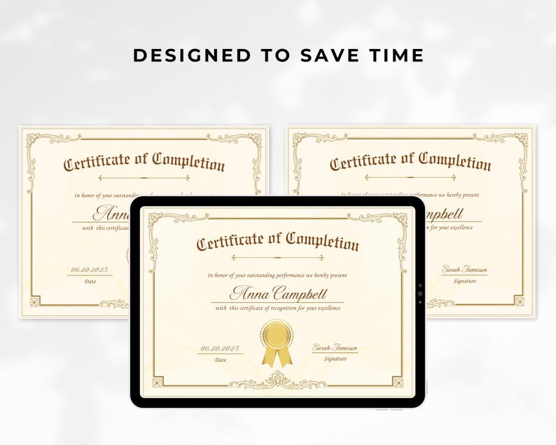 Simple & Elegant Certificate Template, Certificate of Completion ...