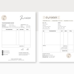 May include: A minimalist invoice template with a beige background and black text. The template includes sections for billing information, item descriptions, quantity, price, total, subtotal, tax, and payment details. The invoice number is 01234, the invoice date is 12.06.2024, and the due date is 28.06.2024.