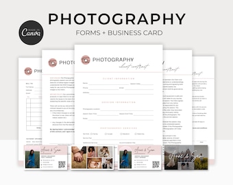Modello di contratto con il cliente per la fotografia, moduli per la fotografia, contratto con il cliente, contratto per fotografi, modello Canva