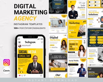 Modelli di agenzia di marketing digitale, modello di post di marketing digitale, modello di coach per i social media, post sui social media del responsabile dei social media