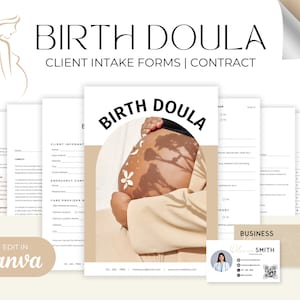 Doula Intake Forms Bundle for New Clients, New Client Intake Forms Bundle, New Client Bundle for Birth Doulas, Birth Doula Intake Forms
