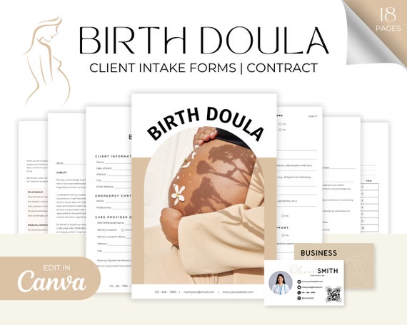 Doula Intake Forms Bundle for New Clients, New Client Intake Forms Bundle, New Client Bundle for Birth Doulas, Birth Doula Intake Forms
