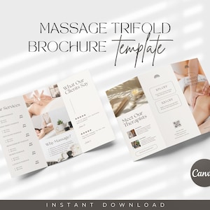 Massage Trifold Brochure, Massage Therapist Brochure, Printable Massage Brochure, Canva Brochure Template, Massage Business Brochure, Canva