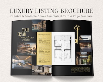 Editable Luxury Real Estate Brochure Template for Realtors, Home Owners, Property Investors Property Presentation for Real Estate Marketing