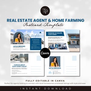 Real Estate Agent & Home Farming Postcard Template, Real Estate Agent Postcard, Agent Marketing, Home Buying and Selling, Farming Postcard