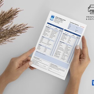 May include: A printable cleaning proposal template in a blue and white color scheme. The template includes sections for services, pricing, and contact information. The document is labeled "Printable & Editable".
