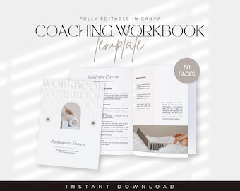 Ebook Template, Editable Coaching Workbook Template, Canva Template, Course Guide, Lead Magnet, Luxury Brochure, Editable Canva Template