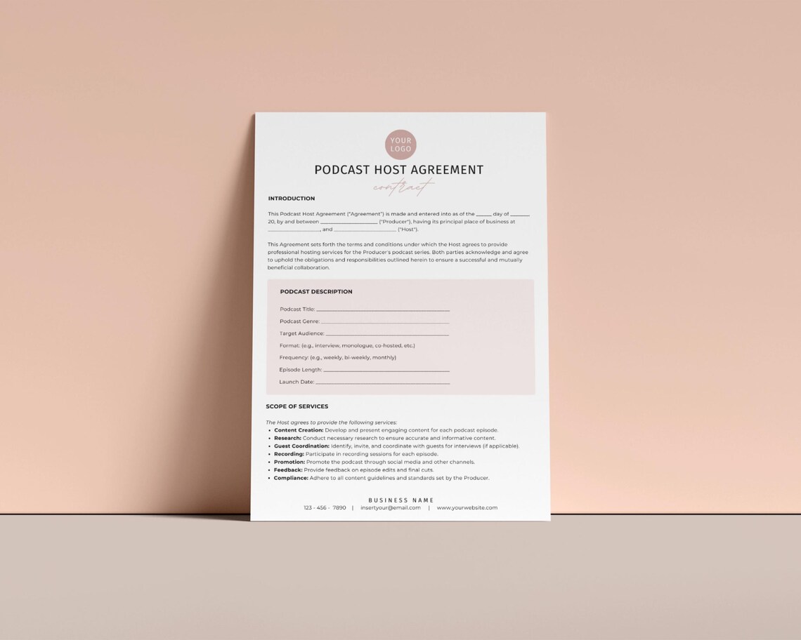 Podcast Host Agreement Template, Collaborations, Professional Episode