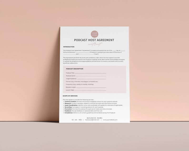 Podcast Host Agreement Template, Collaborations, Professional Episode