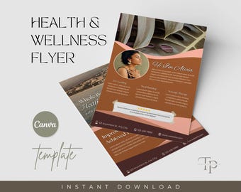 Plantilla de volante de salud y bienestar, volante de entrenador de salud, volante de entrenador de nutrición, volante de entrenador de bienestar, Canva personalizable