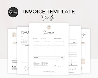 Factuursjabloon bewerkbaar, aangepast bestelformulier voor kleine bedrijven afdrukbaar, factuurformulier, moderne factuur, direct downloaden, factuur voor services