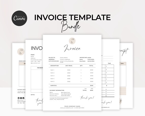 Invoice Template Editable, Small Business Custom Order Form Printable, Invoice Form, Modern Invoice, Instant Download, Services Invoice