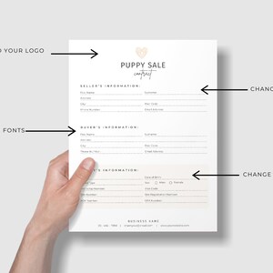 Puppy Sale Contract, Puppy Adoption Agreement Template, Contract of Sale Services, Dog Adoption, Dog Agreement, Canva Editable Template image 6