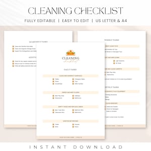 Cleaning Checklist, Cleaning Planner, Cleaning Routine, Daily Cleaning Schedule, School Chore List, Cleaning Plan Printable, School Form
