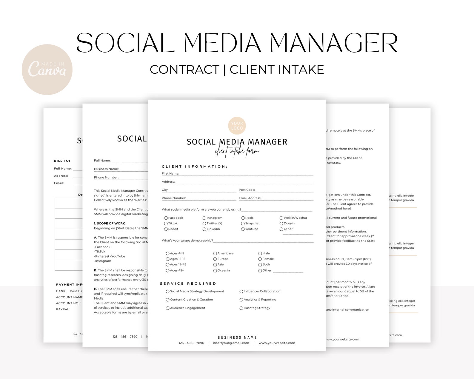 Illustration of Freelance Social Media Strategy Contract
