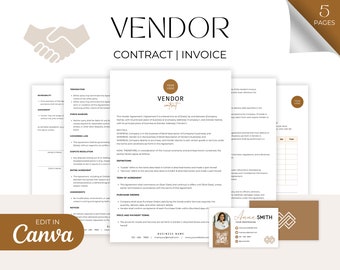 Vendor Contract, Editable Business Services Agreement Template, Vendor Agreement Forms, Business Contract, Instant Download