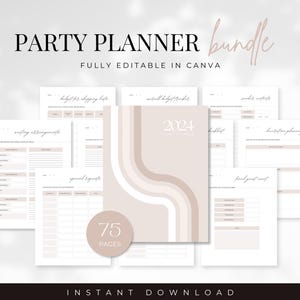 Party Planner Bundle Template, Event Planner Notebook, Party Checklist, Party Planning, Event Organizer Template, Party Organizer, Canva