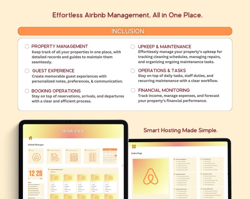 Airbnb Manager Notion Planner, Notion Template Airbnb, Notion Dashboard ...