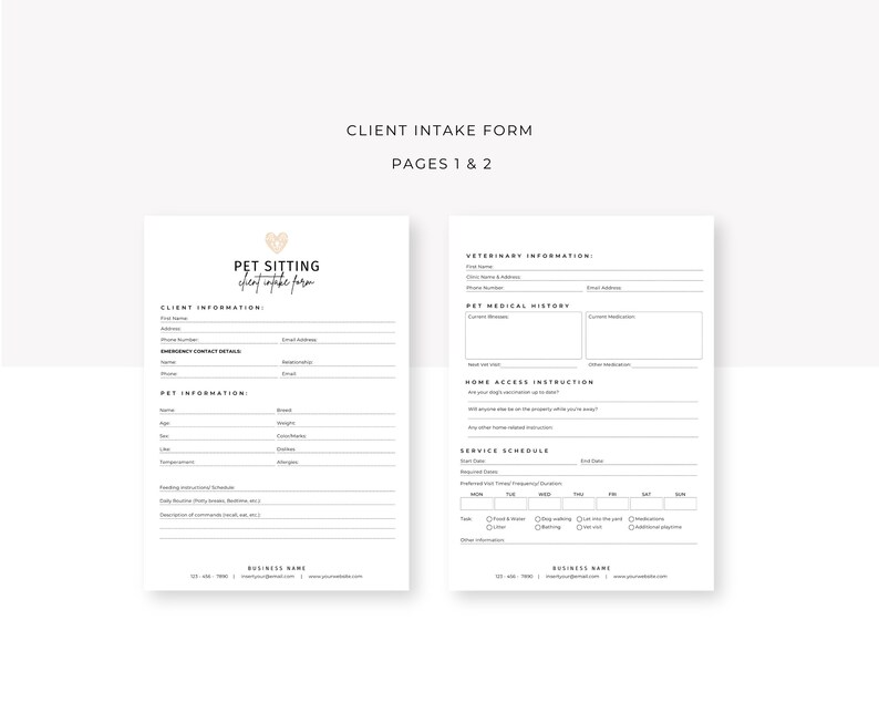 Pet Sitting Service Agreement/contract, Editable & Printable Pet ...