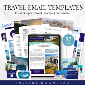 Travel Email Template Bundle, Email Script, Email Newsletter, Email Headers, Travel Agent Agency Marketing, Travel Bundle Small, Canva