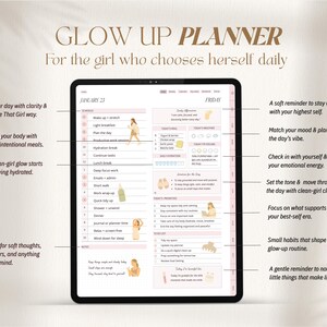 Glow Up Planner 2026, Planificateur de soins personnels, Planificateur esthétique, Planificateur de bien-être, Bien-être, Productivité image 2