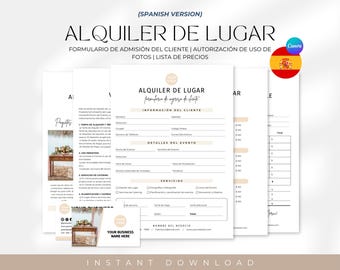 SPANISH VERSION Venue Rental Forms Bundle, Wedding Venue Contract, Event Center Service Agreement Event Hosting Client Intake, Venue Package
