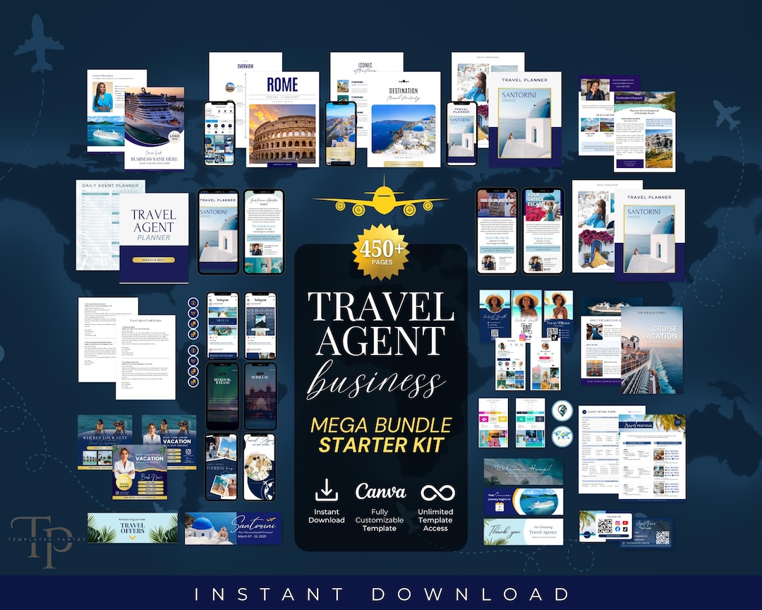 Travel Agent Business Mega Bundle Starter Kit, Travel Instagram Post ...