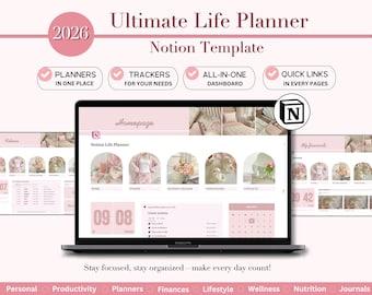 Ultimate Notion Planner Pre-made Template, The Ultimate Notion Planner, Notion Planner, Life Notion Planner, Aesthetic Notion Planner