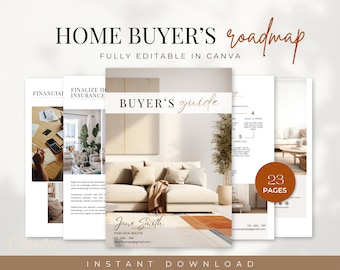 Real Estate Home Buyer Guide | Real Estate Marketing Template | Home Buying Process | Buyer Roadmap | Canva Template