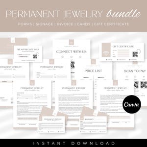 Modèle d'offre groupée d'entreprise de bijoux permanents, Entreprise de bijoux permanents, Formulaires de consentement modifiables pour bijoux permanents, Outils pour bijoux permanents