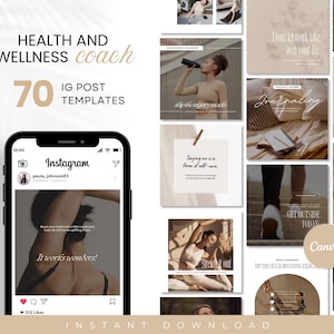 Health and Wellness Coach IG Posts Template, Health and Wellness Instagram Post Template, Healthy Lifestyle, Health Wellness Social Media