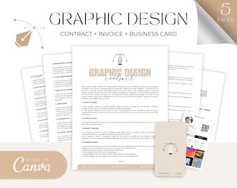 Graphic Design Contract, Freelance Graphic Designer Services Agreement, Design Services Forms, Contract for Graphic Designers, Invoice