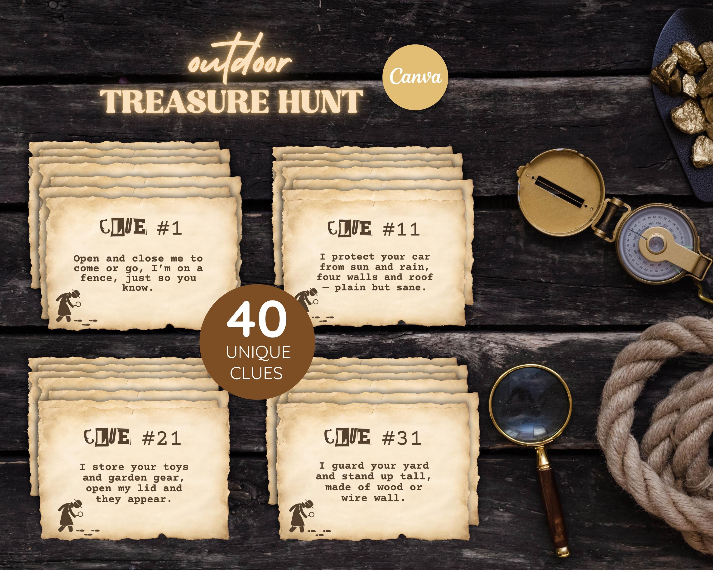 Outdoor Treasure Hunt Game Template, Treasure Scavenger Hunt Games ...