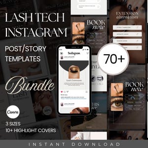 Lash Tech Artist Instagram Template, Lash Stylist Post & Story Template, Lash Tech Instagram, Lash Extension Post, Lash Tech Social Media