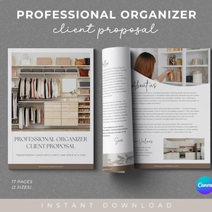 Professional Organizer Client Proposal Template, Organizing Service Proposal, Proposal Template Professional Organizing Business, Canva