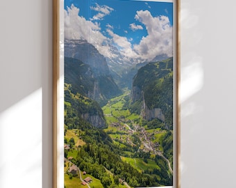 Lauterbrunnen Travel Print, Lauterbrunnen Wall Art, Lauterbrunnen Poster, Switzerland, Printable Nature Poster, Digital Download