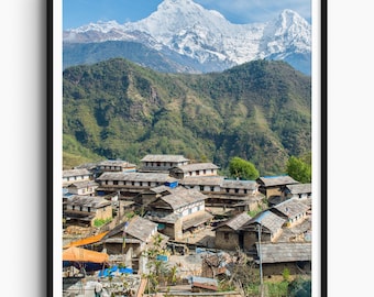 Annapurna Photo Print, Annapurna Range Art, Nepal Wall Art, Mountain Poster, Himalayan Art, Nepal Decor, Travel Photography