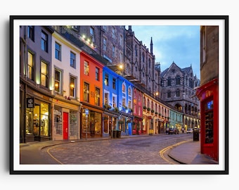 Edinburgh Photo Print, Victoria Street Art, Edinburgh Wall Art, Scotland Poster, Historic Street Decor, Travel Photography, gift