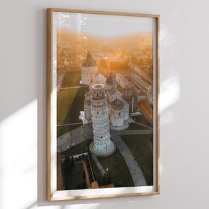 Pisa Travel Print, Leaning Tower of Pisa Wall Art, Pisa Poster, Italy, Printable City Poster, Digital Download, Pisa Photo, Traveler Gift