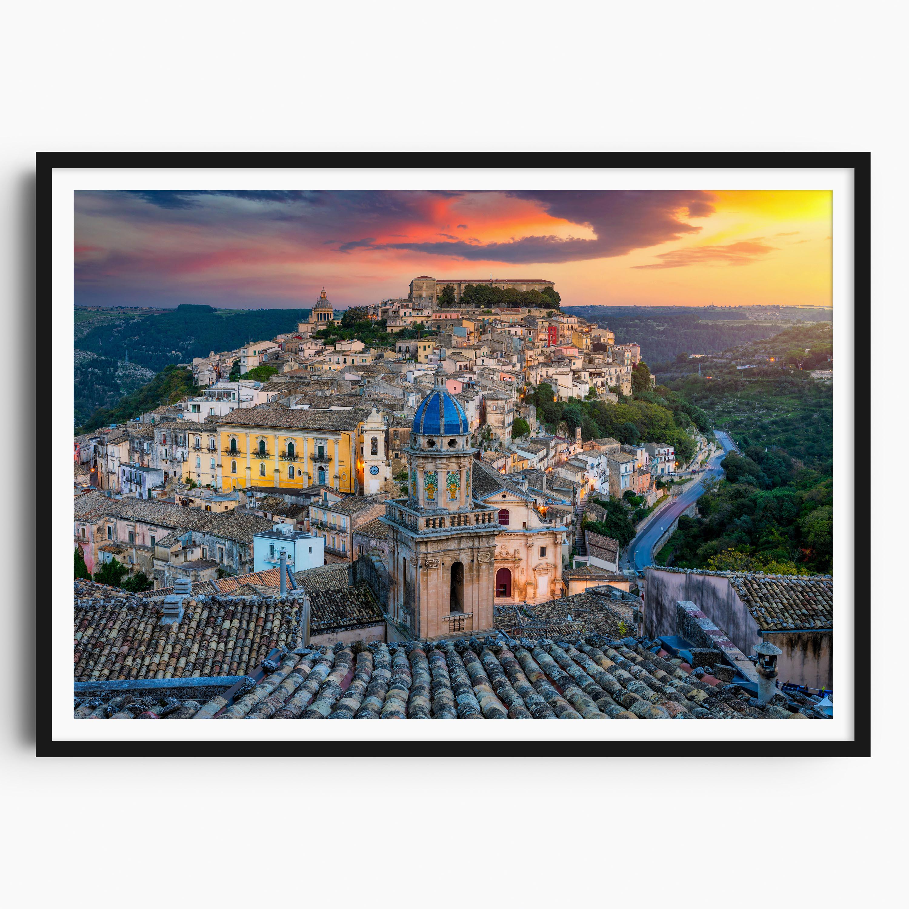 Ragusa Ibla Photo Print, Ragusa Wall Art, UNESCO Hill Town Poster