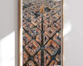 Barcelona Travel Print, Barcelona Wall Art, Barcelona Poster, Spain, Printable City Poster, Digital Download, Barcelona Photo, Traveler Gift