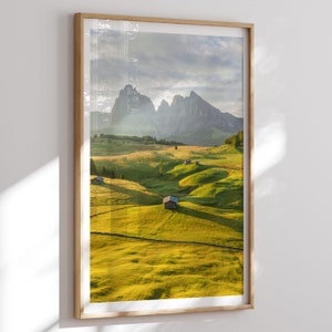 Dolomites Travel Print, Dolomites Wall Art, Dolomites Poster, Printable Mountain Poster, Italy, Digital Download, Traveler Gift