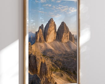 Dolomites Italy Print No 3, Italian Alps Photo, Tre Cime di Lavaredo Photo, Calming Wall Art, Fine Art Photography, Mountain Wall Art