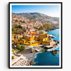 Stampa fotografica Funchal, Arte della città di Madeira, Arte della parete Funchal, Poster di Madeira, Arredamento Portogallo, Fotografia di viaggio sull'isola, Stampa poster di viaggio