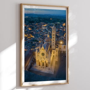 Siena Travel Print, Siena Wall Art, Siena Poster, Italy, Printable City Poster, Digital Download, Siena Photo, Traveler Gift, Cathedral