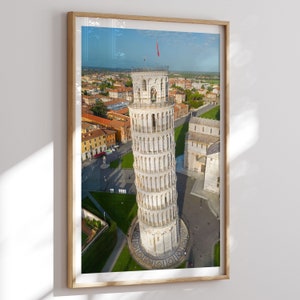 Pisa Travel Print No 2, Leaning Tower of Pisa Wall Art, Pisa Poster, Italy, Printable City Poster, Digital Download, Pisa Photo