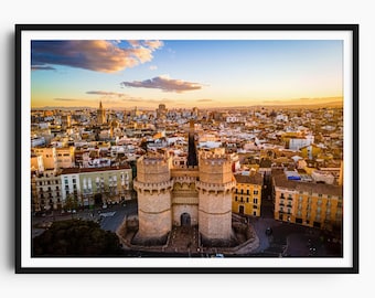 Valencia Photo Print, Valencia Aerial Art, Valencia Wall Art, Valencia Poster, Spain City Decor, Travel Photography, Travel Poster Print