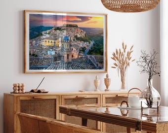 Ragusa Ibla Photo Print, Ragusa Wall Art, UNESCO Hill Town Poster