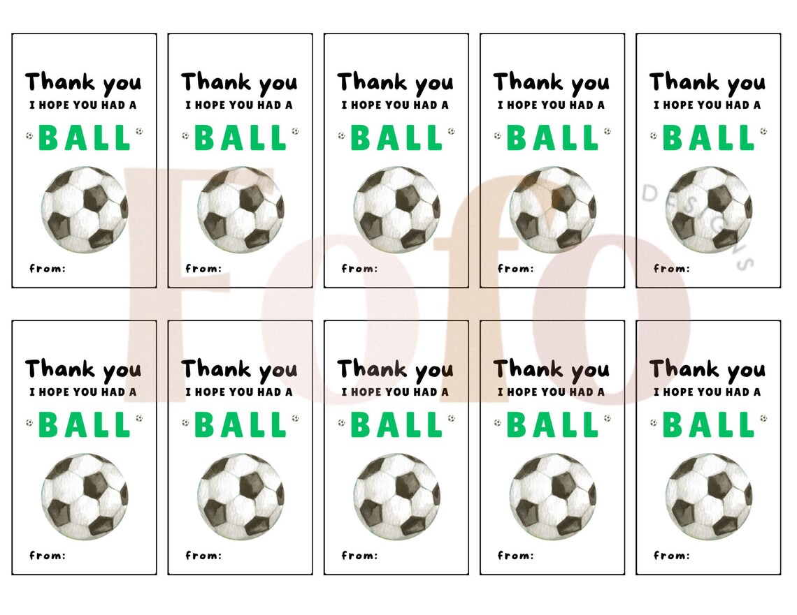 Printable Soccer Party Tags for Birthday Soccer Events Goodie Bag Tags ...